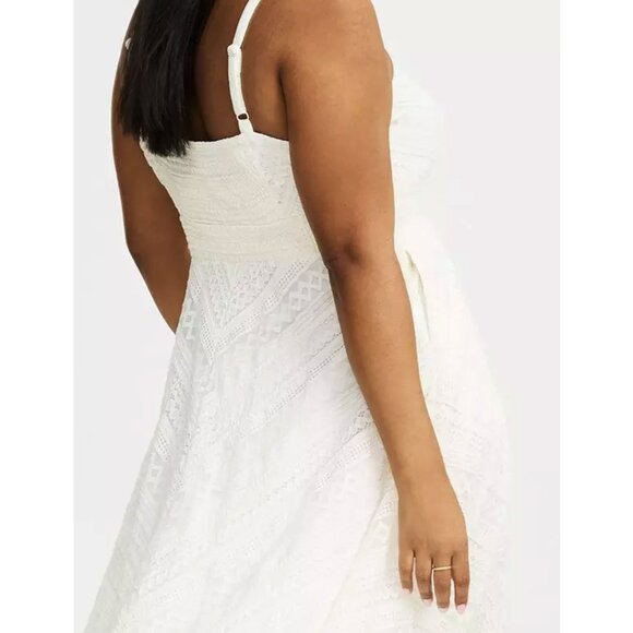 NWT Torrid 2 Cloud Dancer Midi Lace Skater Dress 2X 18 20 - Picture 6 of 13